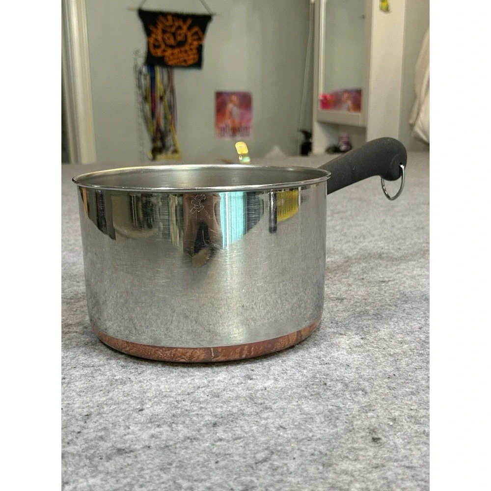 Revere Ware 1801 3 Qt Sauce Pan Copper Clad Bottom  Clinton, Il No Lid